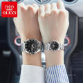 Montre-bracelet mécanique automatique de marque OLEVS pour la fonction résistante à l&#39;eau d&#39;amant montre automatique de jour/Date pour la montre de Valentine de Couple